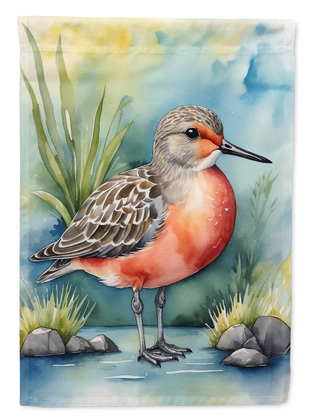 Red Knot Bird House Flag Large Porch Sleeve Pole Decorative Outside Yard Banner