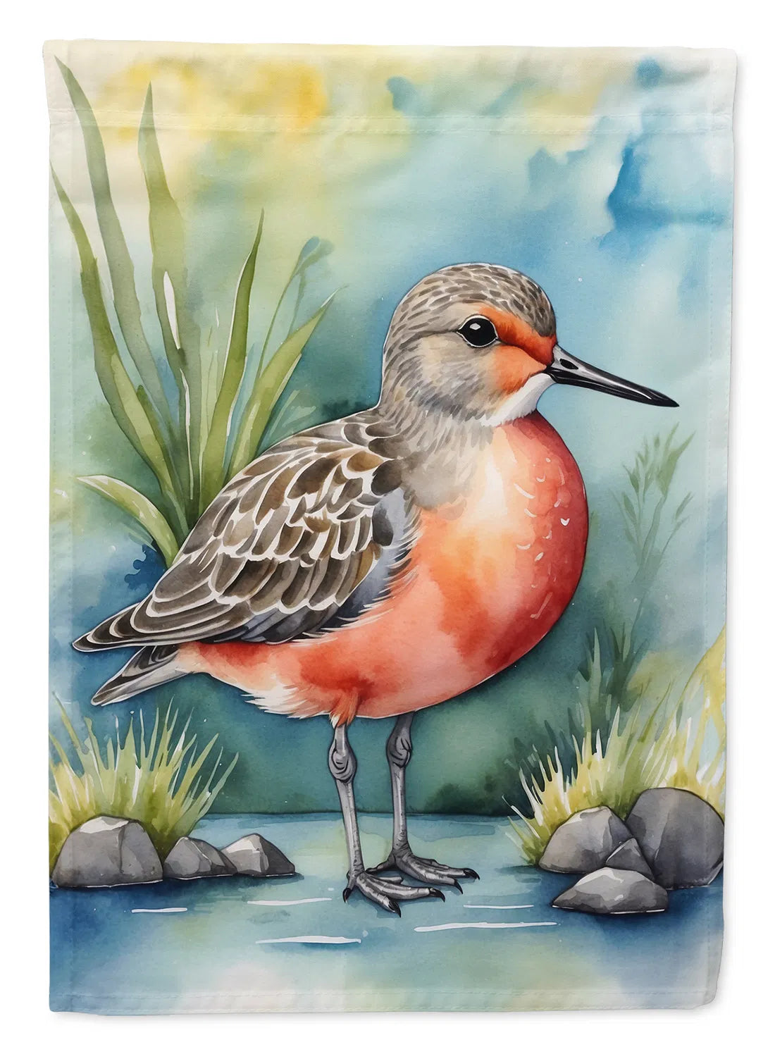 Red Knot Bird House Flag Large Porch Sleeve Pole Decorative Outside Yard Banner