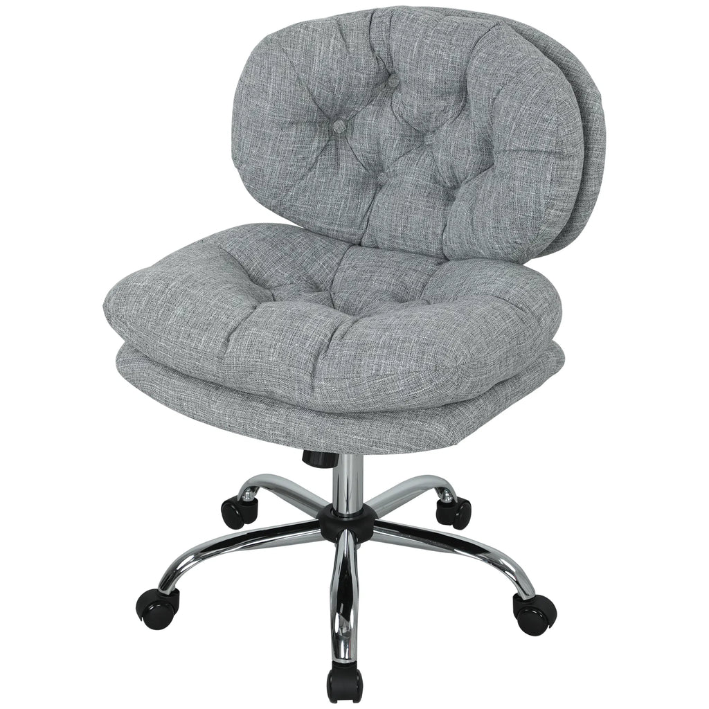Computer Desk Chair Armless Office Chair with Wide Padded Seat and Adjustable