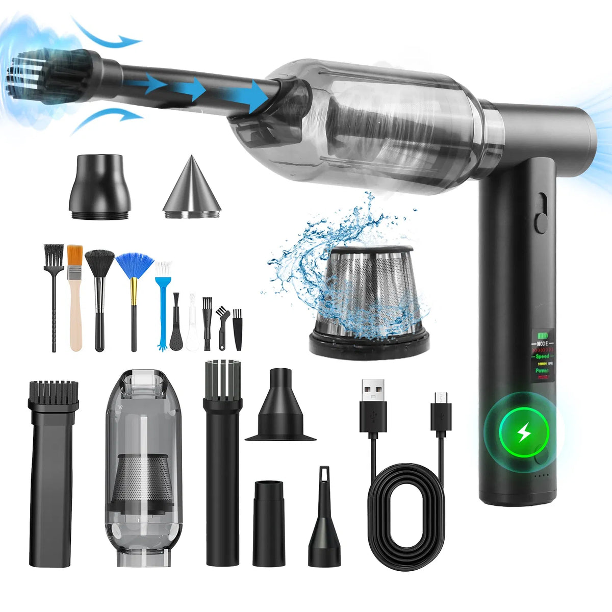 Compressed Air Duster Brushless Motor 130000RPM Stepless Variable Speed 1WmAh - Image 5