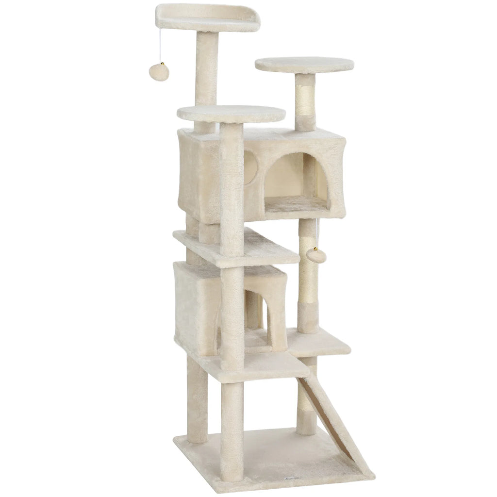 54" Cat Tree Multi Level Cat Tower with Scratching Posts Cat Condos Bed