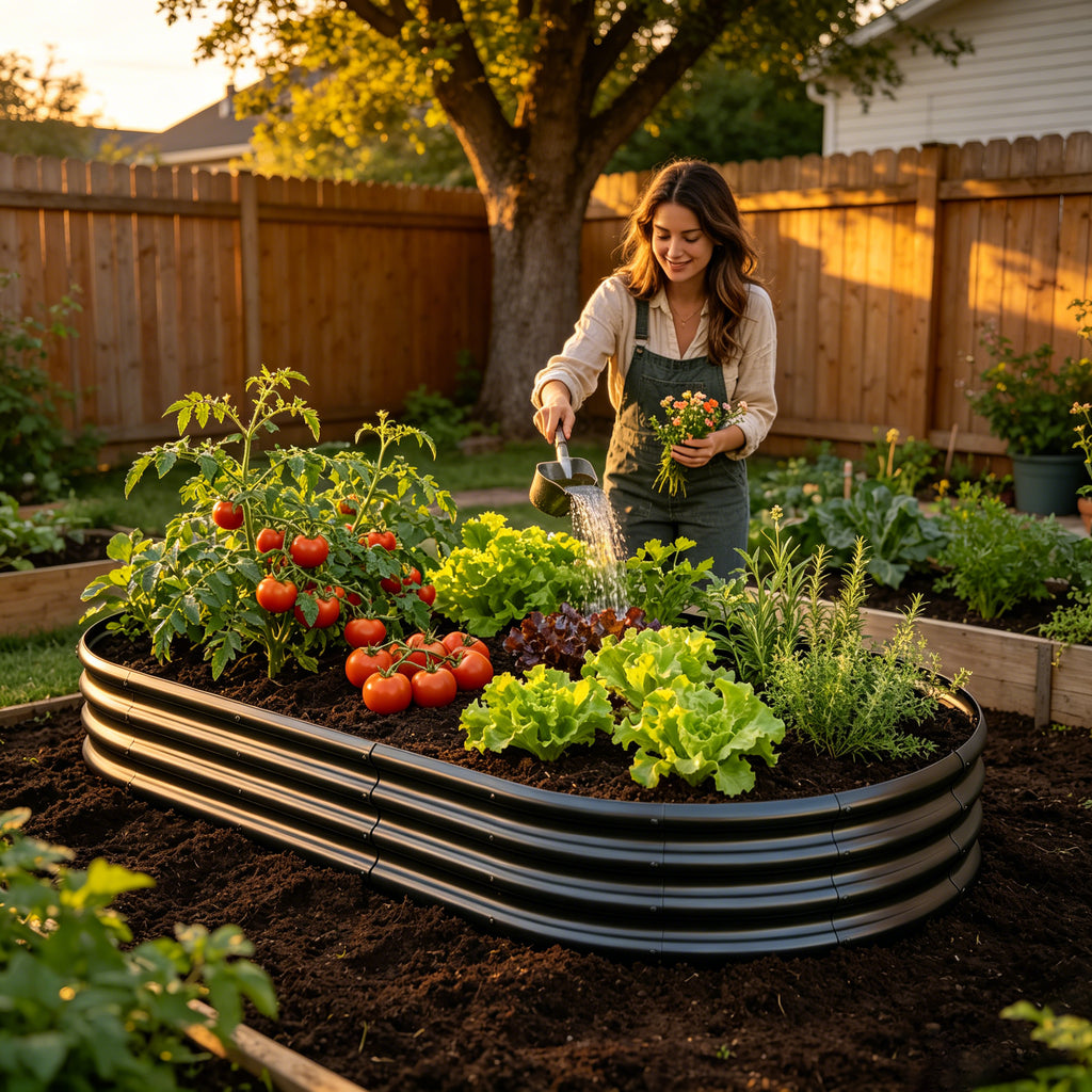 Galvanized Raised Garden Bed 8x4x1ft Heavy Duty Metal Planter Box for - Image 3