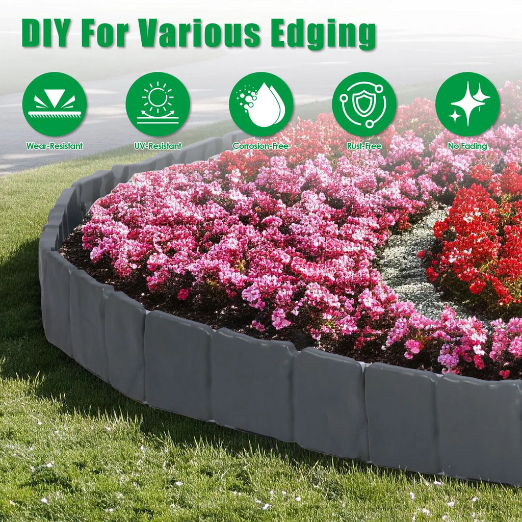 Flexible Cobblestone Landscape Edging Weather Resistant PVC Garden Border - Image 4