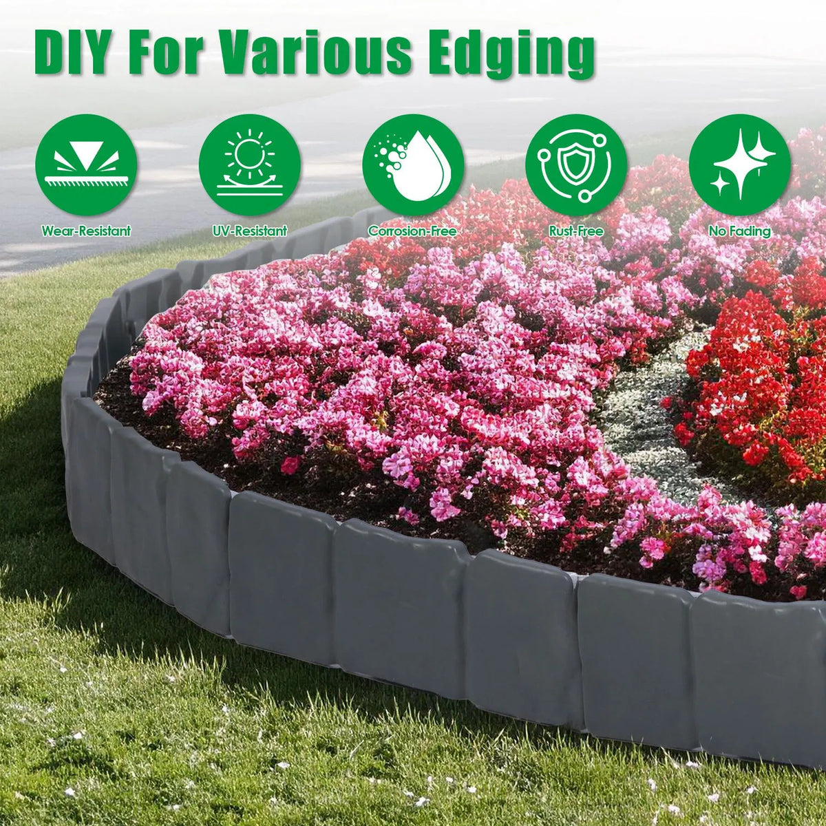 Flexible Cobblestone Landscape Edging Weather Resistant PVC Garden Border - Image 4