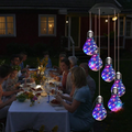 Colorful LED Solar Wind Chimes 21.6inch Light Bulb Shape Mobile Hanging Wind