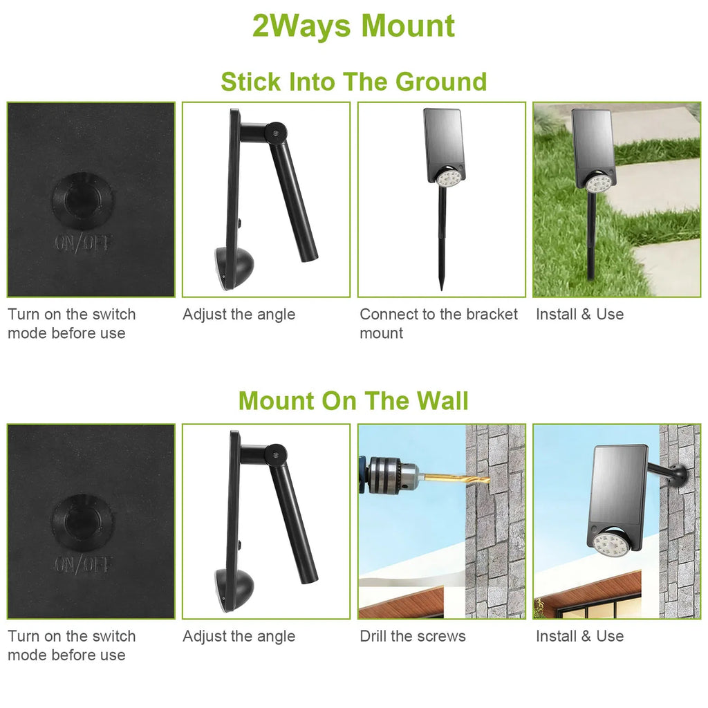 Solar Lights 88 LEDs Wall Lamps Outdoor 120° Motion Sensor Sound Control Lightings - Image 4