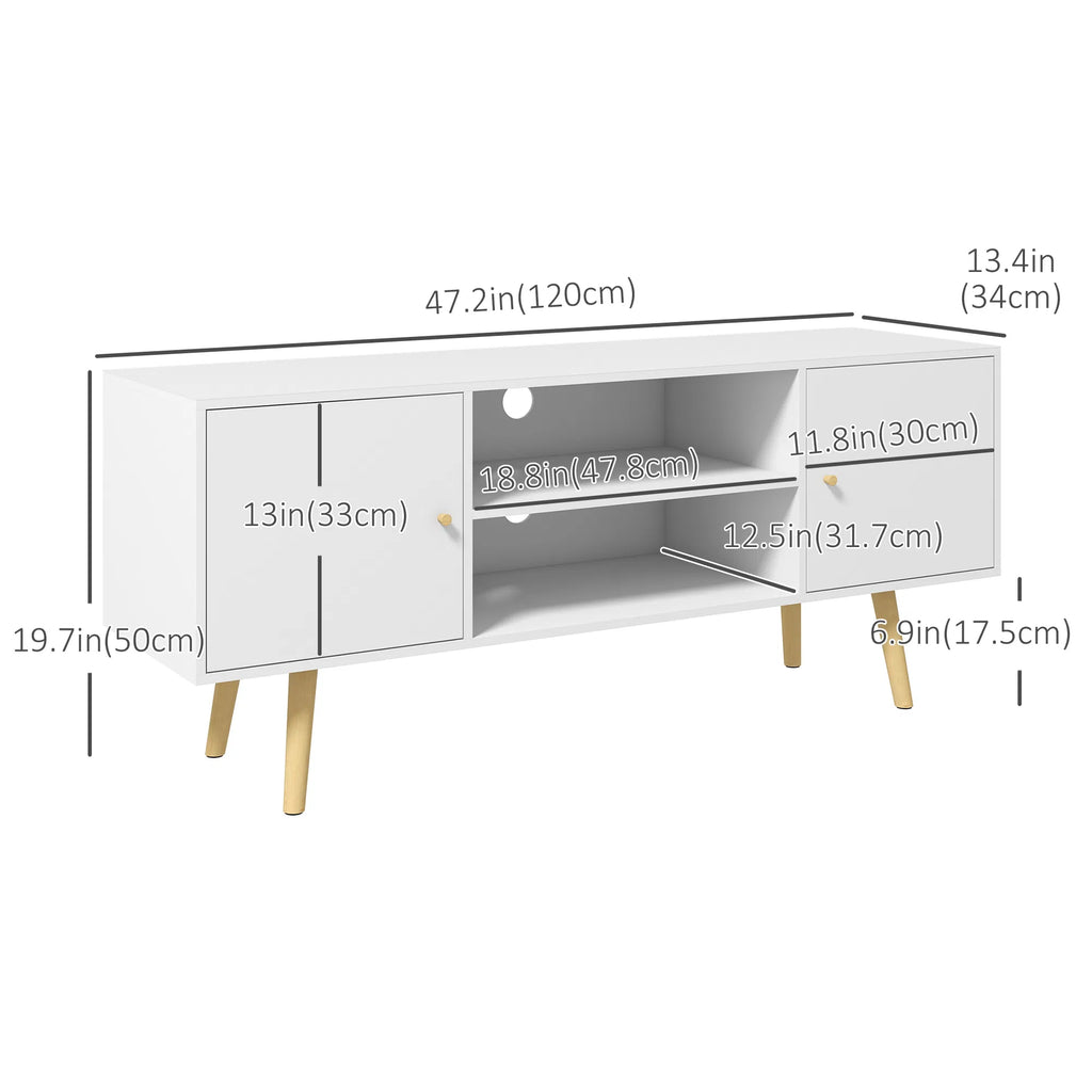 TV Stand Cabinet for TVs up to 55 Inches Entertainment Unit with Storage