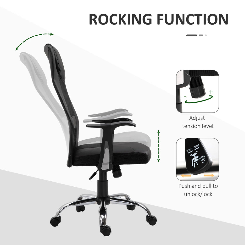 Ergonomic Office Chair with Thick Padded Headrest Mesh Computer Desk Chair - Image 3