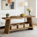 Long entryway console table with storage